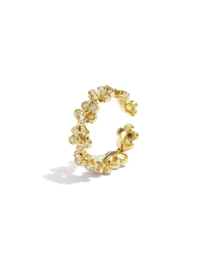 Roestvrijstalen minimalistische ringen met bloemen, casual, dagelijks, eenvoudig, serie, damessieraden