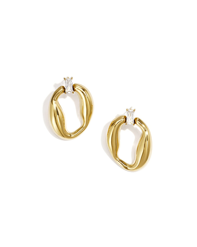 Roestvrijstalen oorknopjes met onregelmatige vorm, eenvoudige, alledaagse serie, dames sieraden