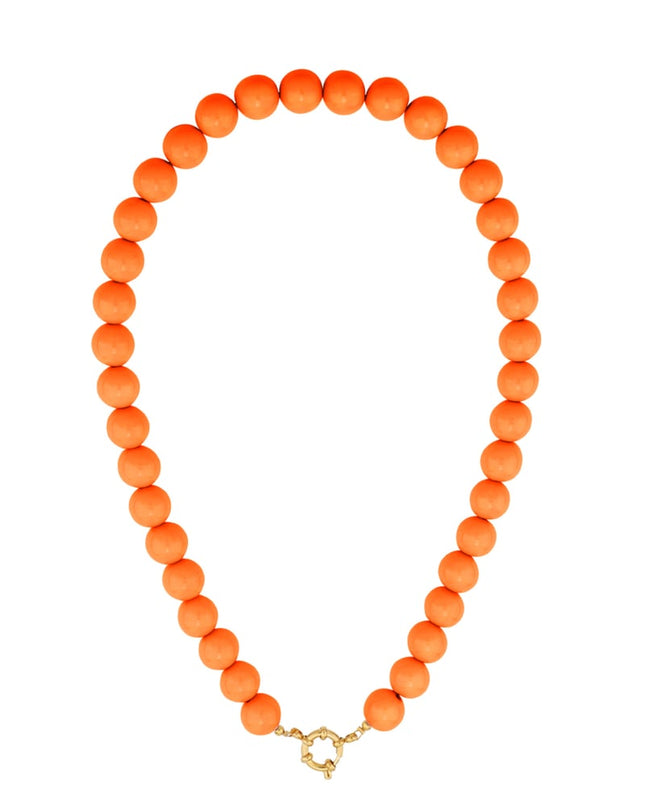 Colored small bead necklace-12mm