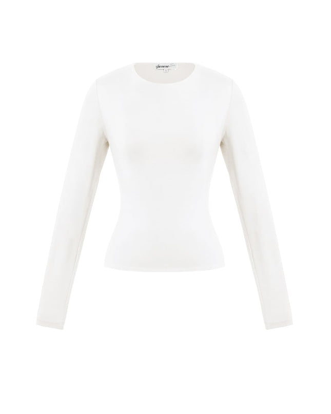 Nylon Long sleeve tops Solid color Basic All Fit  Clothes