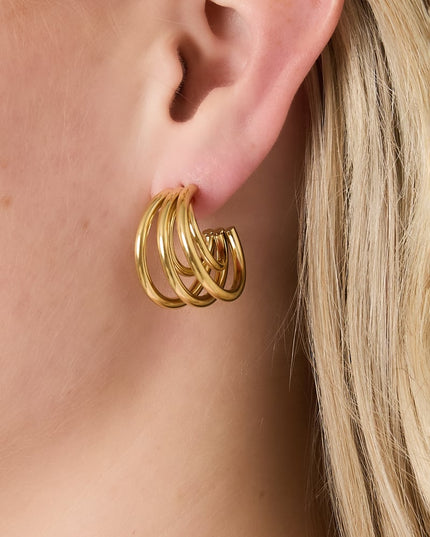 Oorbellen van roestvrij staal, geometrisch, casual, dagelijks, eenvoudig, serie, damessieraden