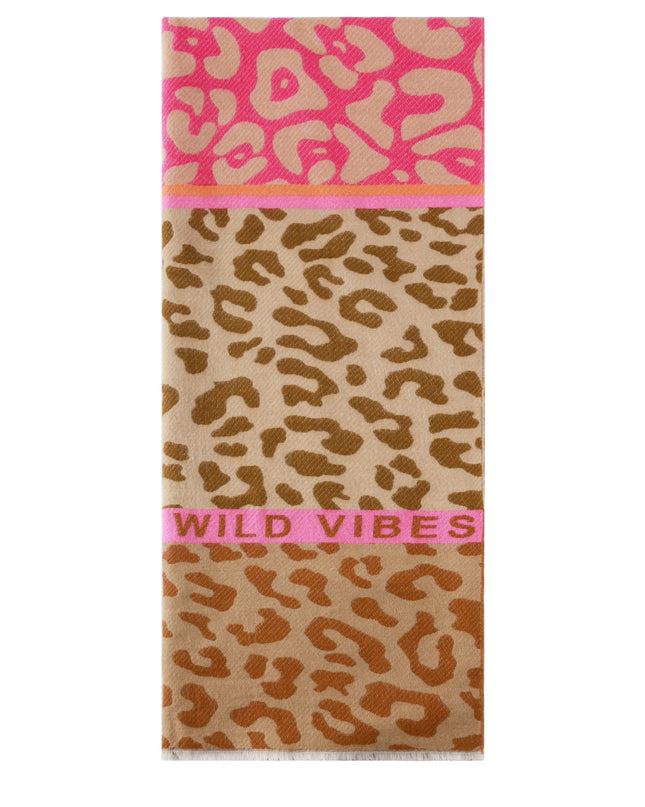 Opvallende sjaal met prints en tekst