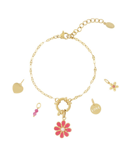 DIY-armband van rode bloemen