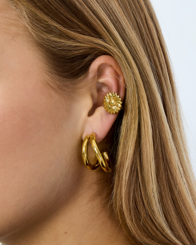 Oormanchetten van roestvrij staal, bloemen, casual, dagelijks, eenvoudig, serie, damessieraden