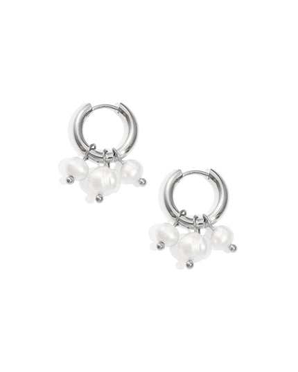 Oorbellen met bungelende parels Stainless Steel