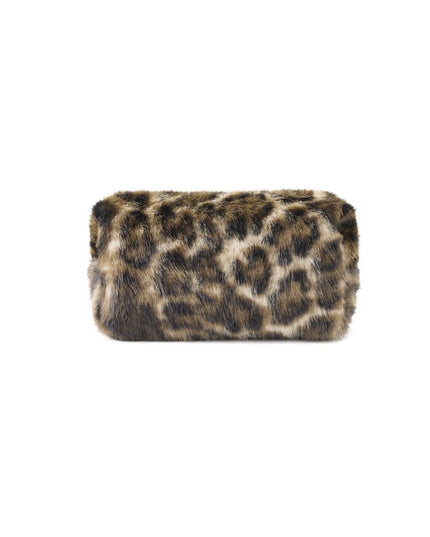 Soft leopard makeup bag