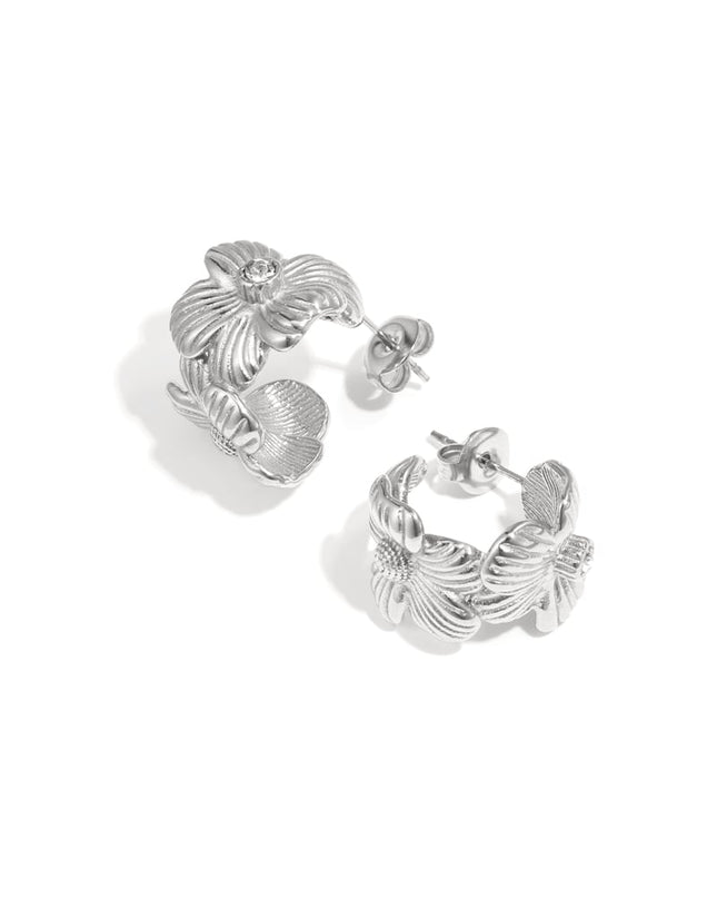 Oorbellen van roestvrij staal met bloemen, casual, dagelijks, eenvoudig, serie, damessieraden