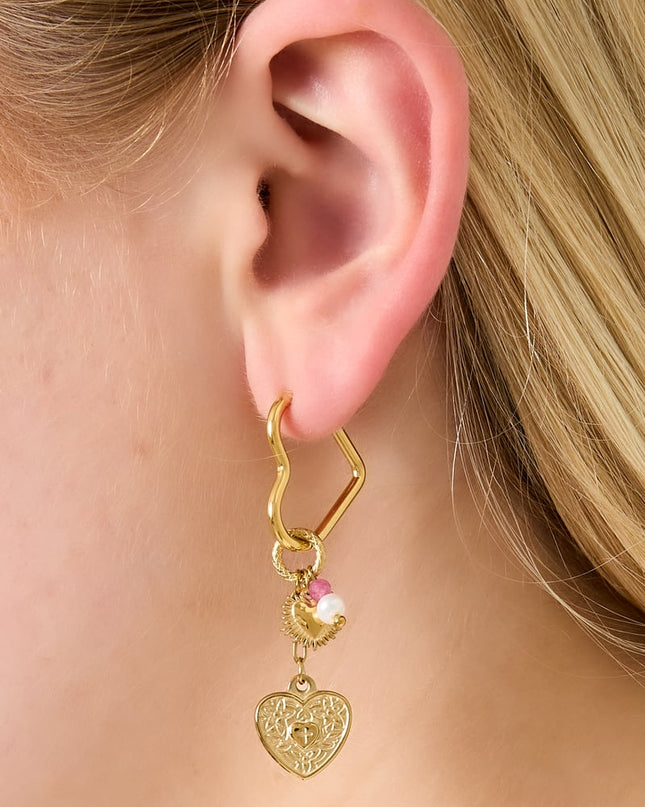Oorbellen van roestvrij staal met hartjes, casual, dagelijks, eenvoudig, serie, damessieraden