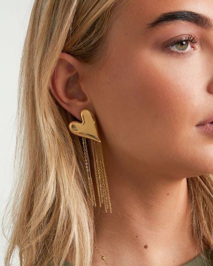 Oorbellen van roestvrij staal met hartjes, casual, dagelijks, eenvoudig, serie, damessieraden