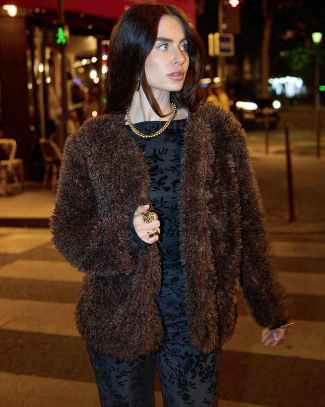 Geweven Polyestervezel Vrouwen Jas Elegant Solide Kleur Herfst/Winter