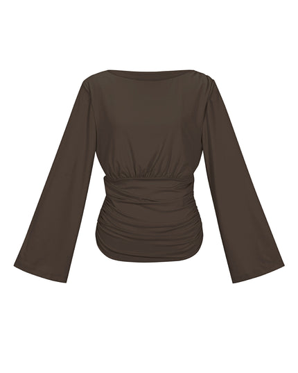 Fitted top with flared sleeves