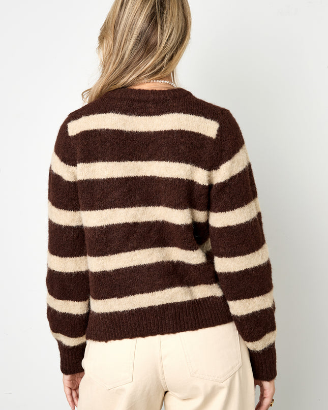 Gebreide Polyestervezel Vrouwen Cardigan Casual Strepen