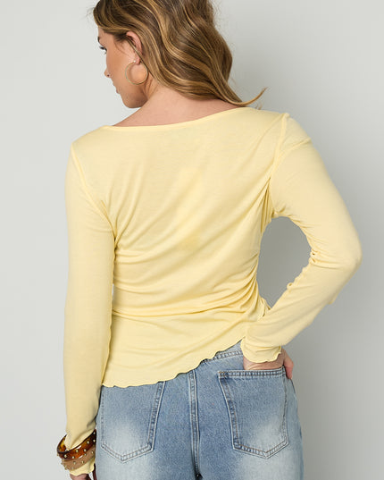 Geplooide longsleeve