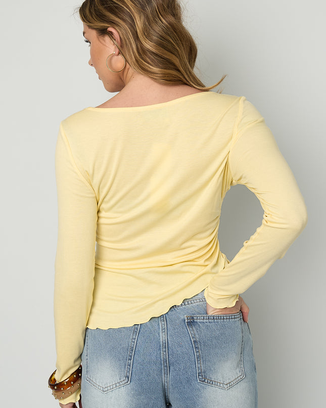 Geplooide longsleeve