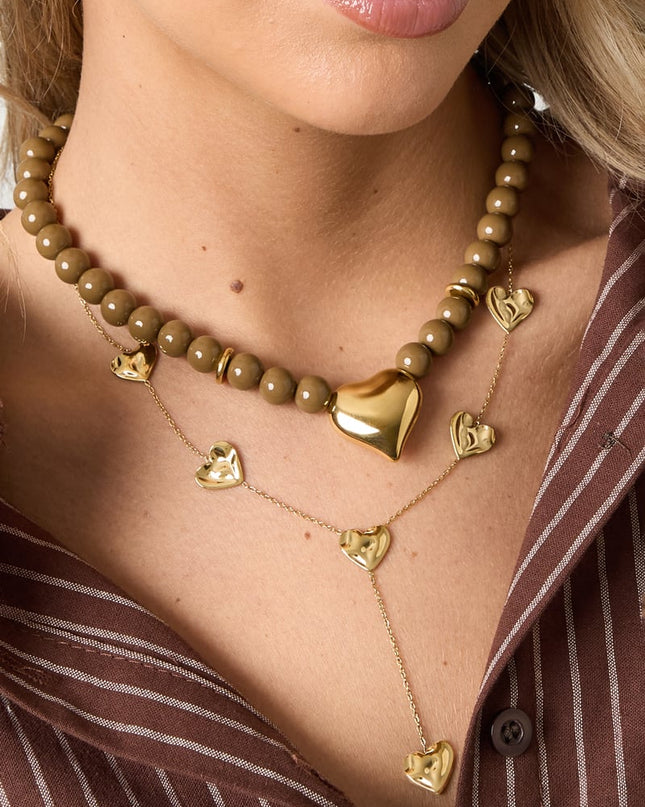 Acrylic Beaded Necklaces Heart Casual Daily Simple Series Women's jewelry