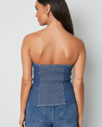 Denim Laced Tube Top