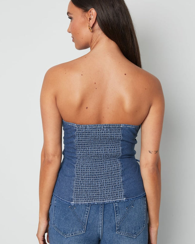 Denim Laced Tube Top