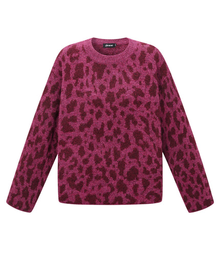Luipaard warme gebreide trui