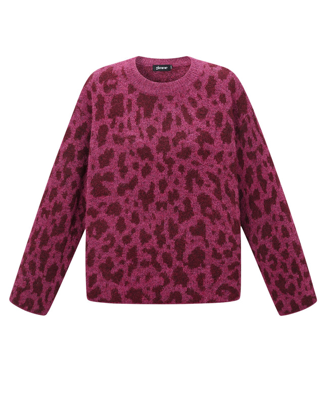 Luipaard warme gebreide trui