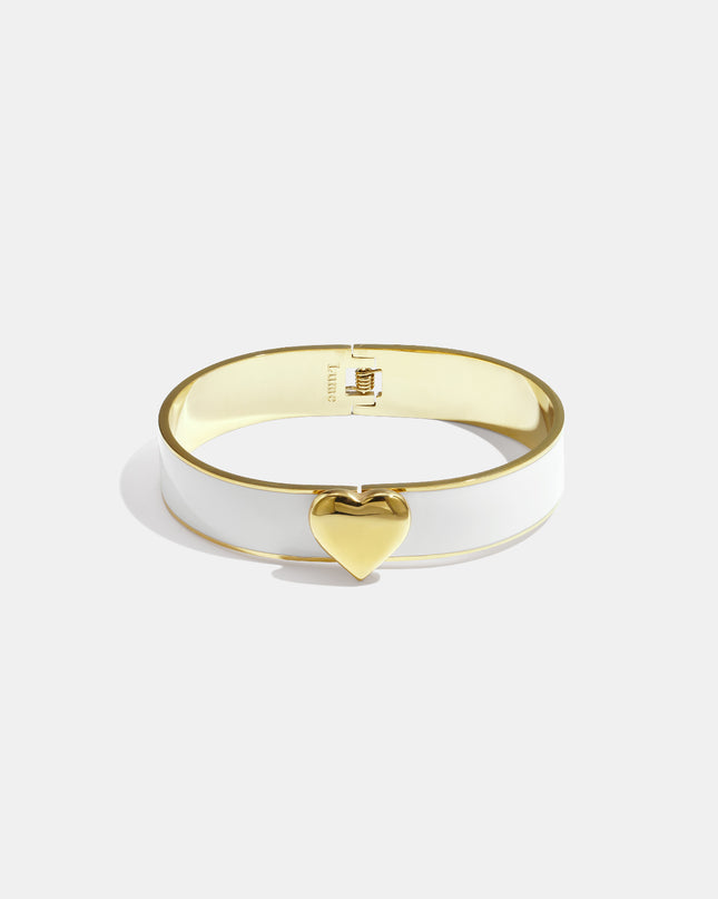 Armband in diverse kleuren met hart detail - 1,3 cm