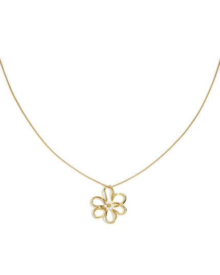 Stainless Steel Long Necklaces Flower Casual Daily Simple Series Women's jewelry