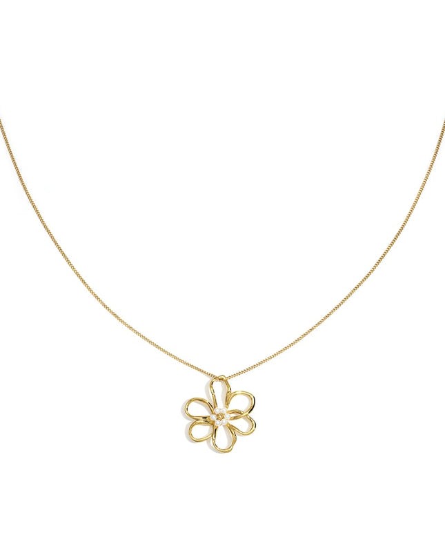 Stainless Steel Long Necklaces Flower Casual Daily Simple Series Women's jewelry