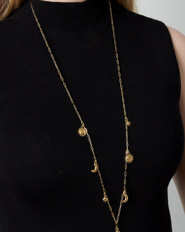 Zon Maan Ster lange ketting