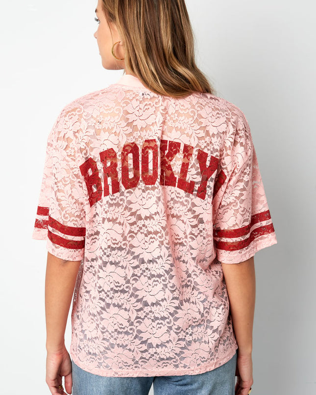 V-Neck Lace American T-shirt