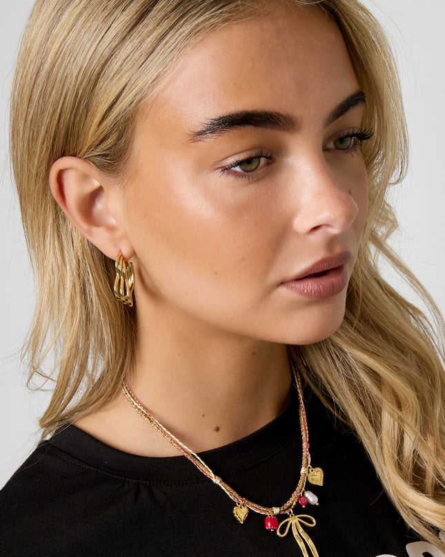 Roestvrijstalen hangerkettingen met strikknoop, casual, dagelijks, eenvoudig, serie, damessieraden