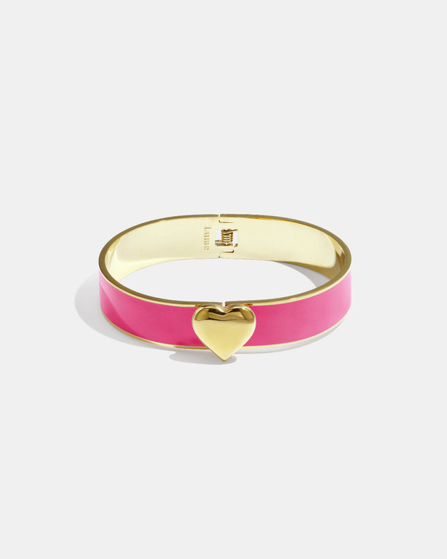 Armband in diverse kleuren met hart detail - 1,3 cm