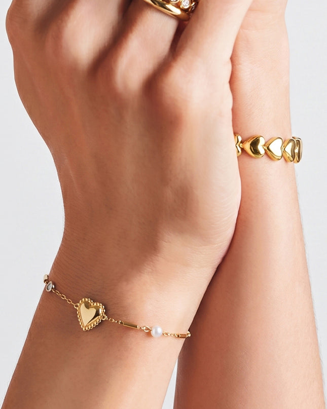 Elegant Heart Charm Bracelet - All Fit, Casual Style