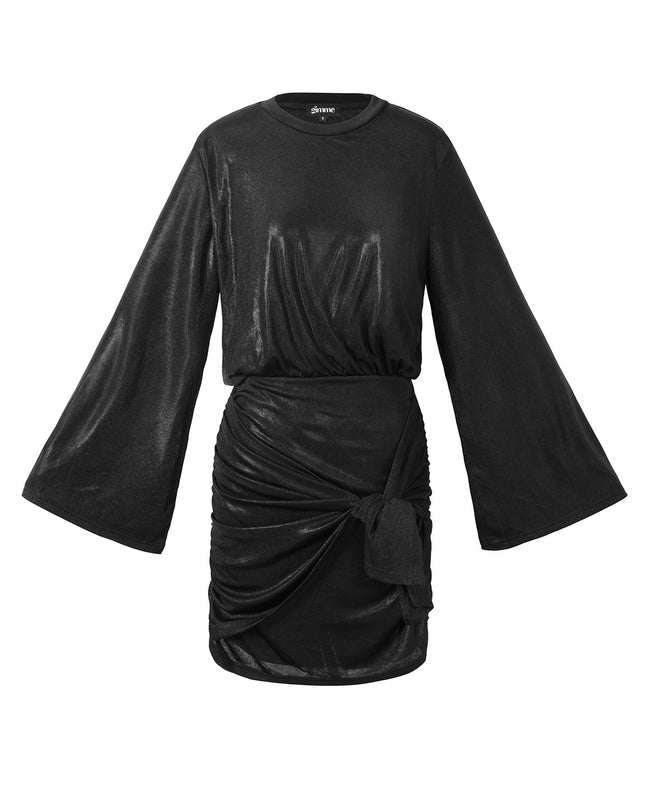 Feestelijke glinsterende wikkeljurk