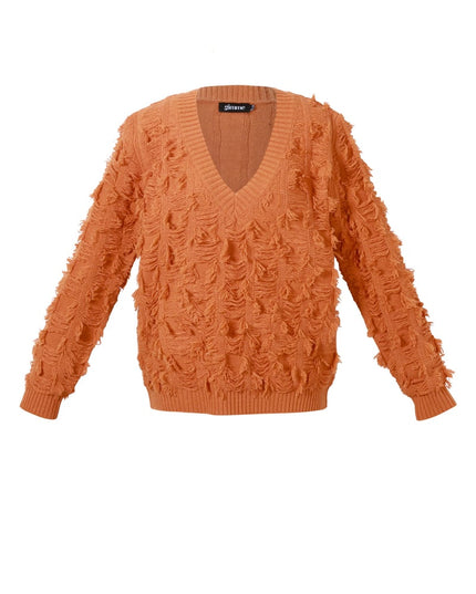 V-hals Fluffy Knit