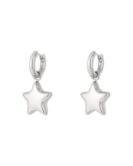 Oorbellen met druppelvorm van roestvrij staal, ster, Daily Daily Simple-serie, damessieraden