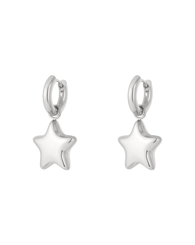 Oorbellen met druppelvorm van roestvrij staal, ster, Daily Daily Simple-serie, damessieraden