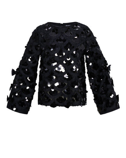 Polyestervezel (polyester) Tops met lange mouwen Pailletten Elegante herfst-/winterkleding