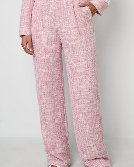 Polyester fiber (polyester) Straight pants Checkered Elegant Fall/Winter  Clothes