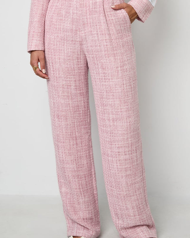 Polyester fiber (polyester) Straight pants Checkered Elegant Fall/Winter  Clothes