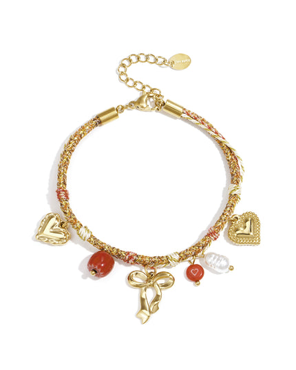 Armbanden met bedel van roestvrij staal, hart, casual, dagelijks, eenvoudig, serie, damessieraden