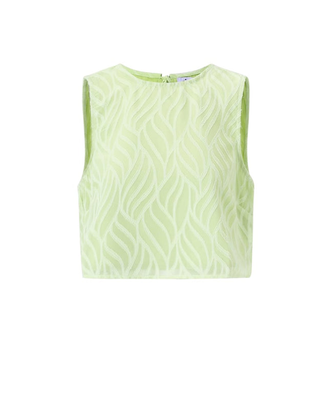 Co-ord Set White Leaves - Sleeveless Tops