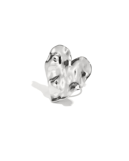 Grote hartvormige statement textuur ring