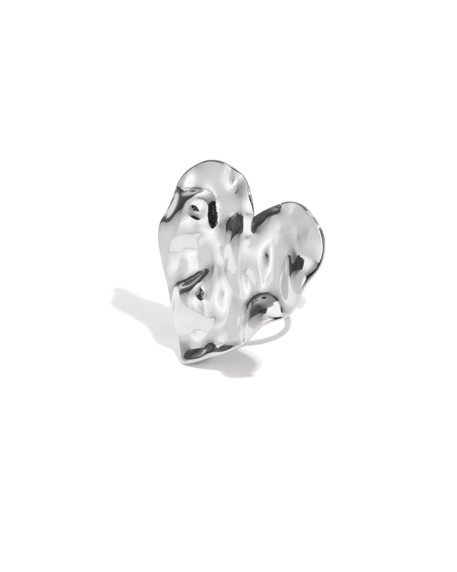 Grote hartvormige statement textuur ring