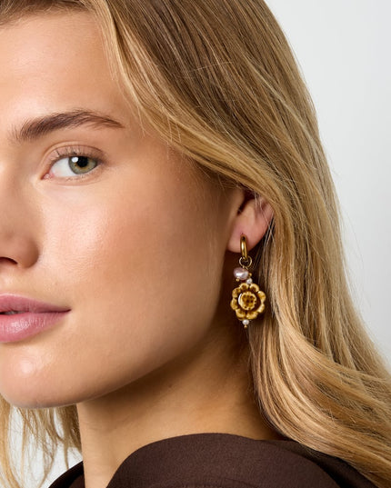 Stainless Steel Drop Earrings Flower Casual Daily Simple Series Women's jewelry