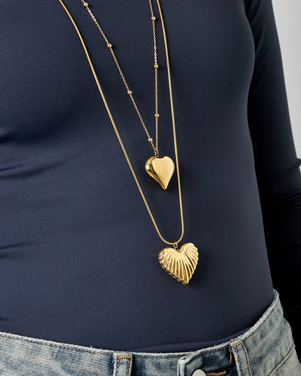 Stainless Steel Long Necklaces Heart Casual Daily Simple Series Women's jewelry