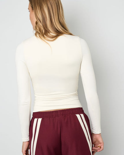 Nylon Long sleeve tops Solid color Basic All Fit  Clothes