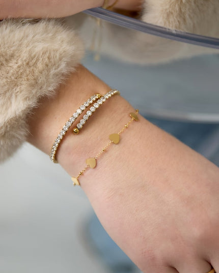 Roestvrijstalen kettingarmbanden met hart, casual, dagelijks, eenvoudig, serie, damessieraden