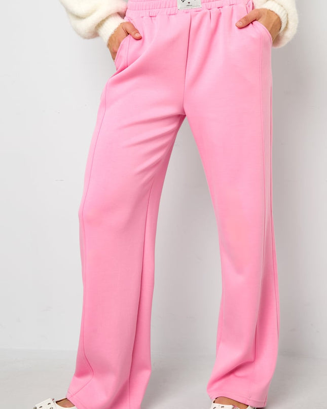 Polyester fiber (polyester) Straight pants Solid color Sporty All Fit  Clothes
