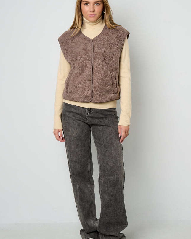 Geweven Polyestervezel Vrouwen Vest Casual Solide Kleur Herfst/Winter