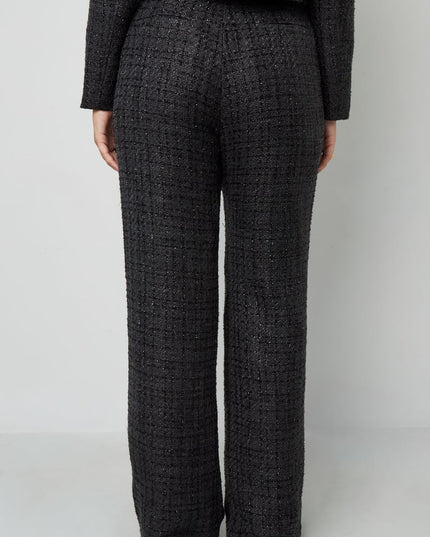 Polyester fiber (polyester) Straight pants Checkered Elegant Fall/Winter  Clothes