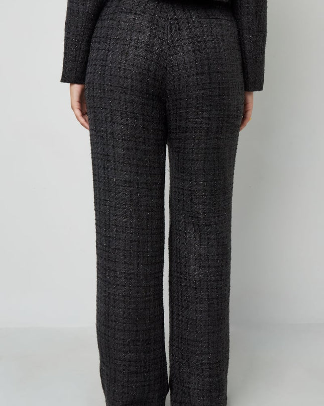 Polyester fiber (polyester) Straight pants Checkered Elegant Fall/Winter  Clothes